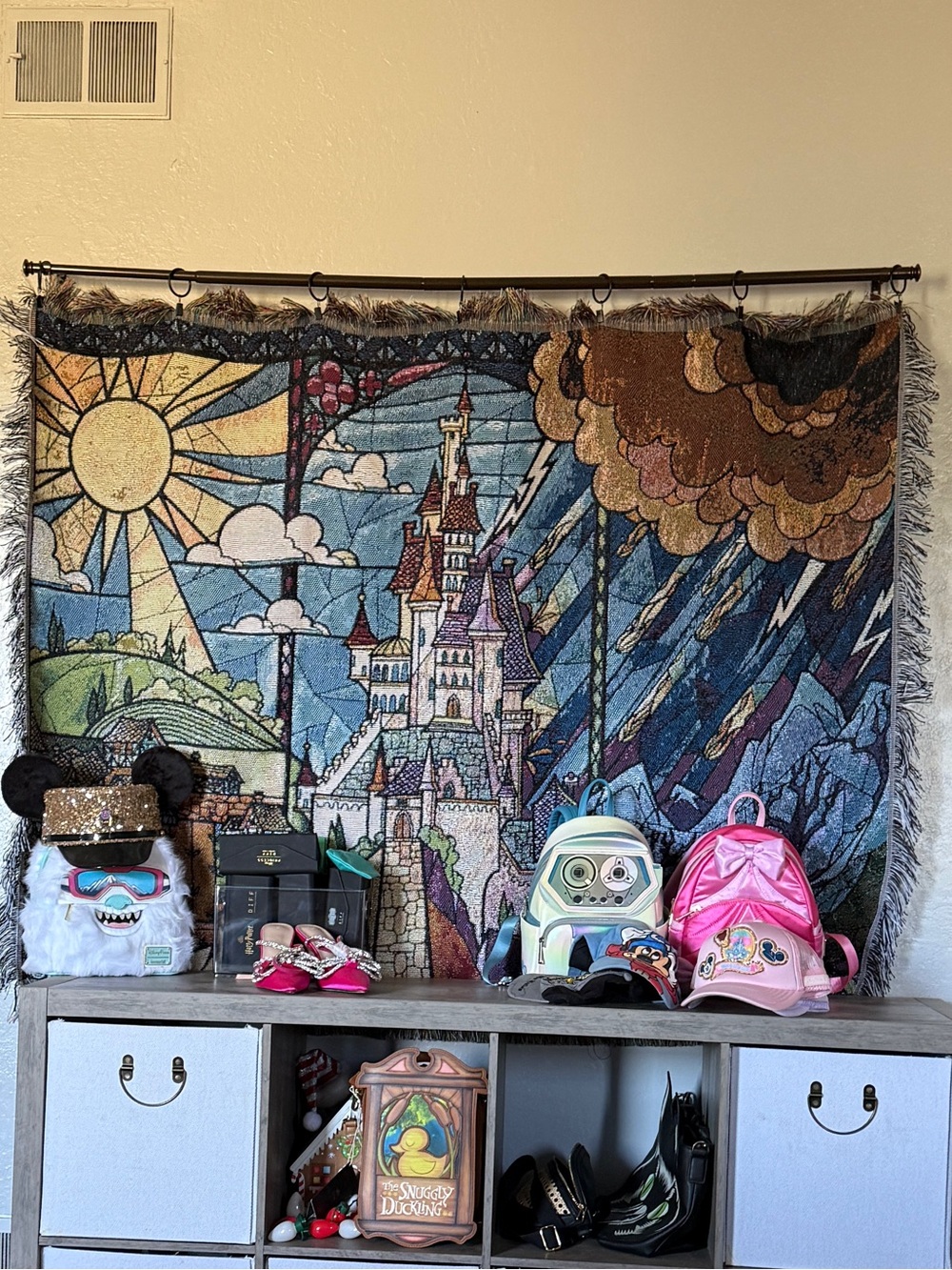 Sold Out -Boxlunch Exclusive Beauty and the Beast Stained Glass Tapestry Blanket